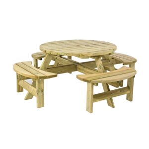 8 seater round picnic bench